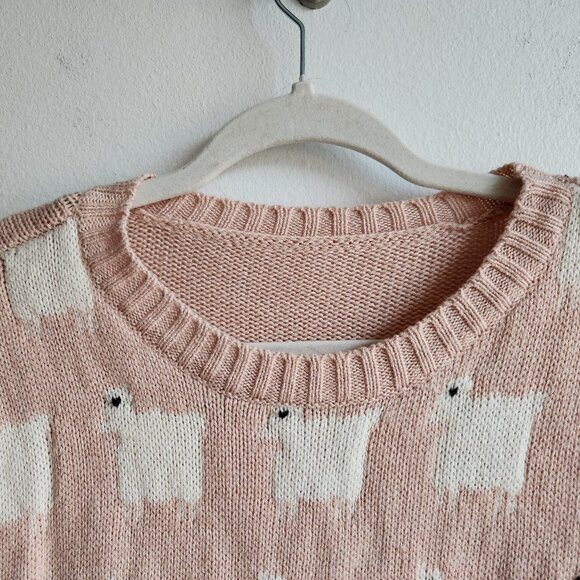 Soft Pink Sheep Knit Sweater – Size S - Picture 5 of 8